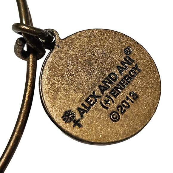 Alex And Ani Brass Charm Bangle Bracelet With Initial B Energy Technology Women - Picture 7 of 8